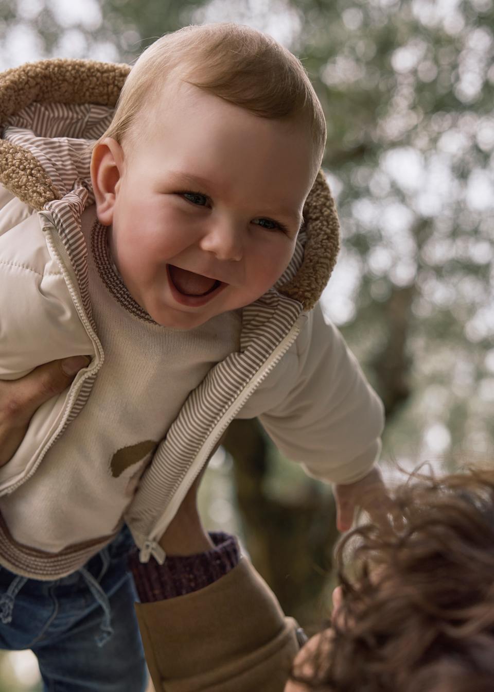 Шуба с две лица за новородено момче