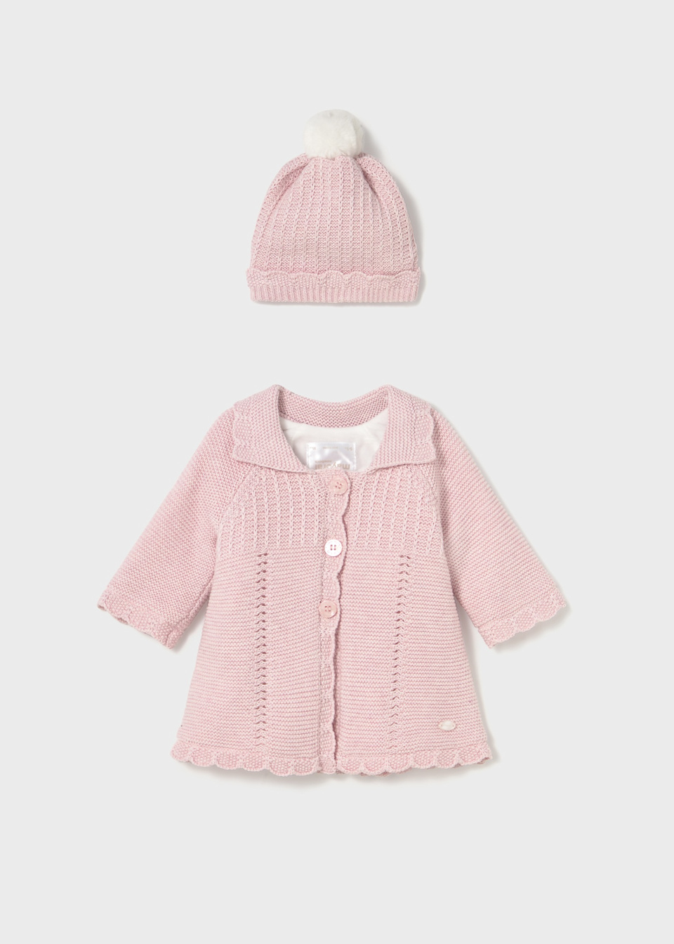 Newborn knitted coat with hat