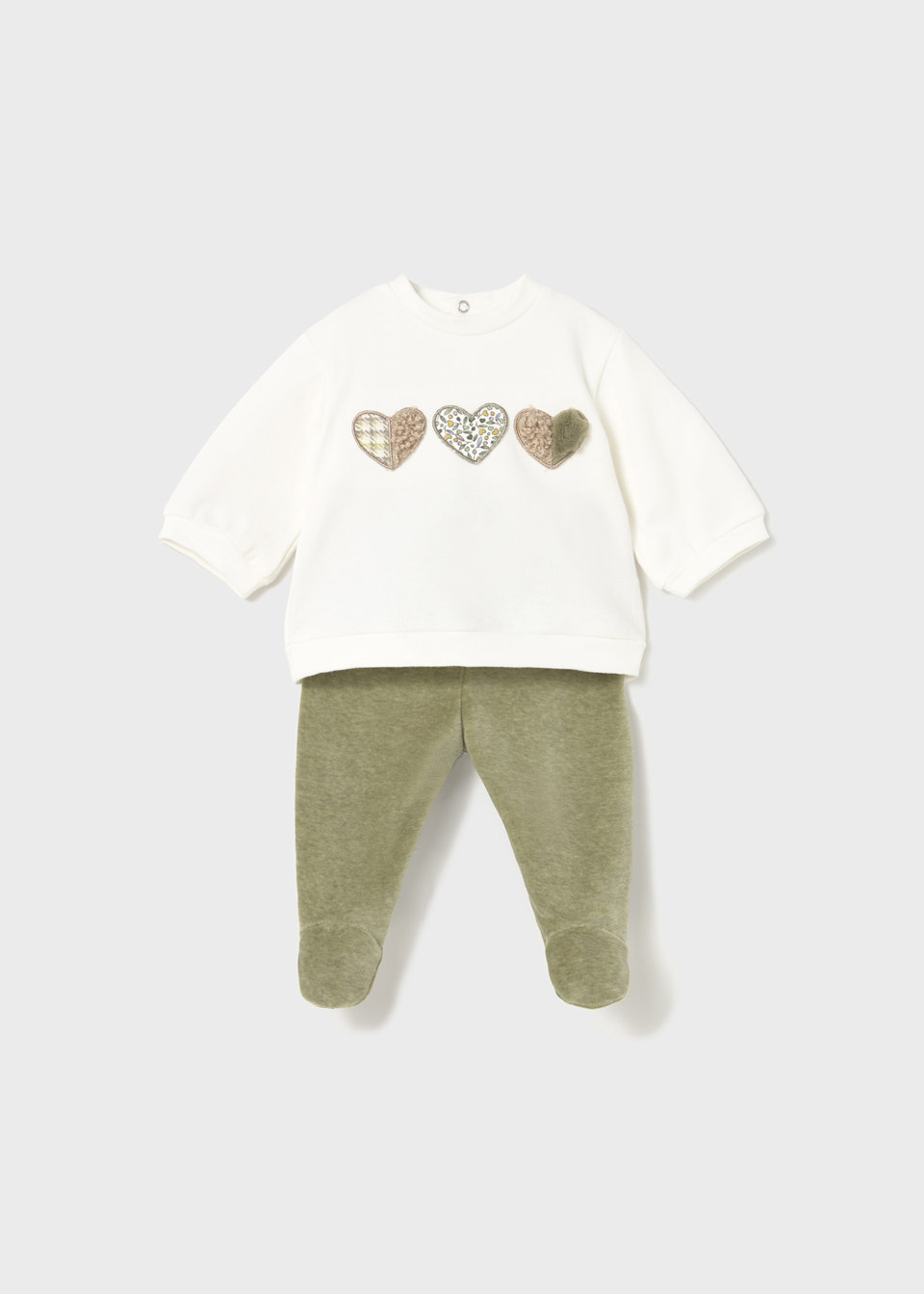 Newborn girl's leggings and sweatshirt set