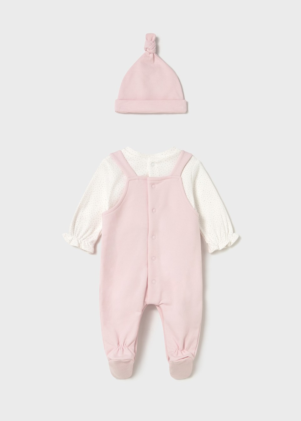 Newborn dungarees set with hat