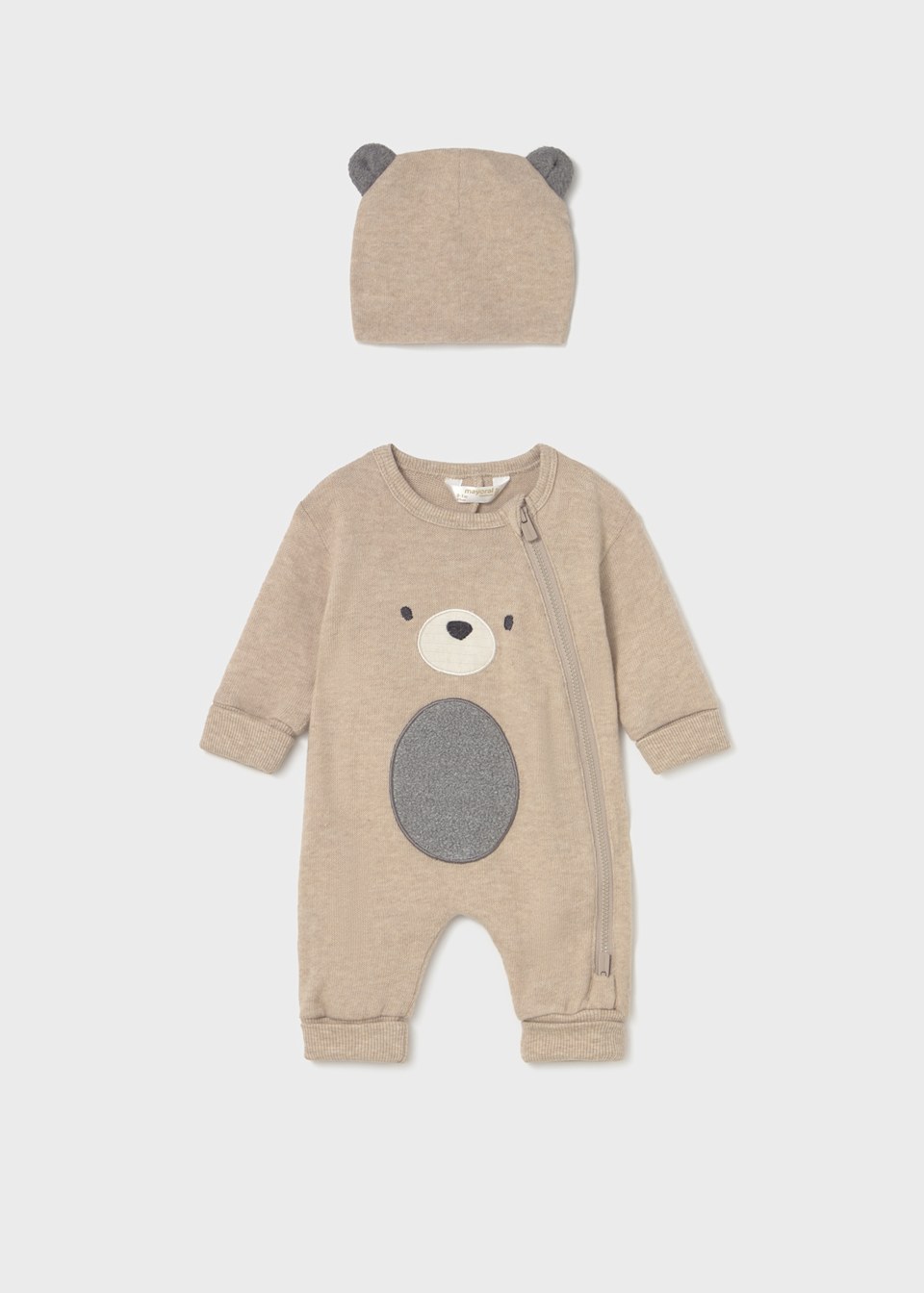 Newborn animal romper suit with hat