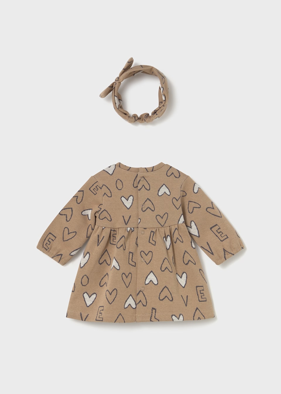 Newborn Girl Jacquard Dress with Headband