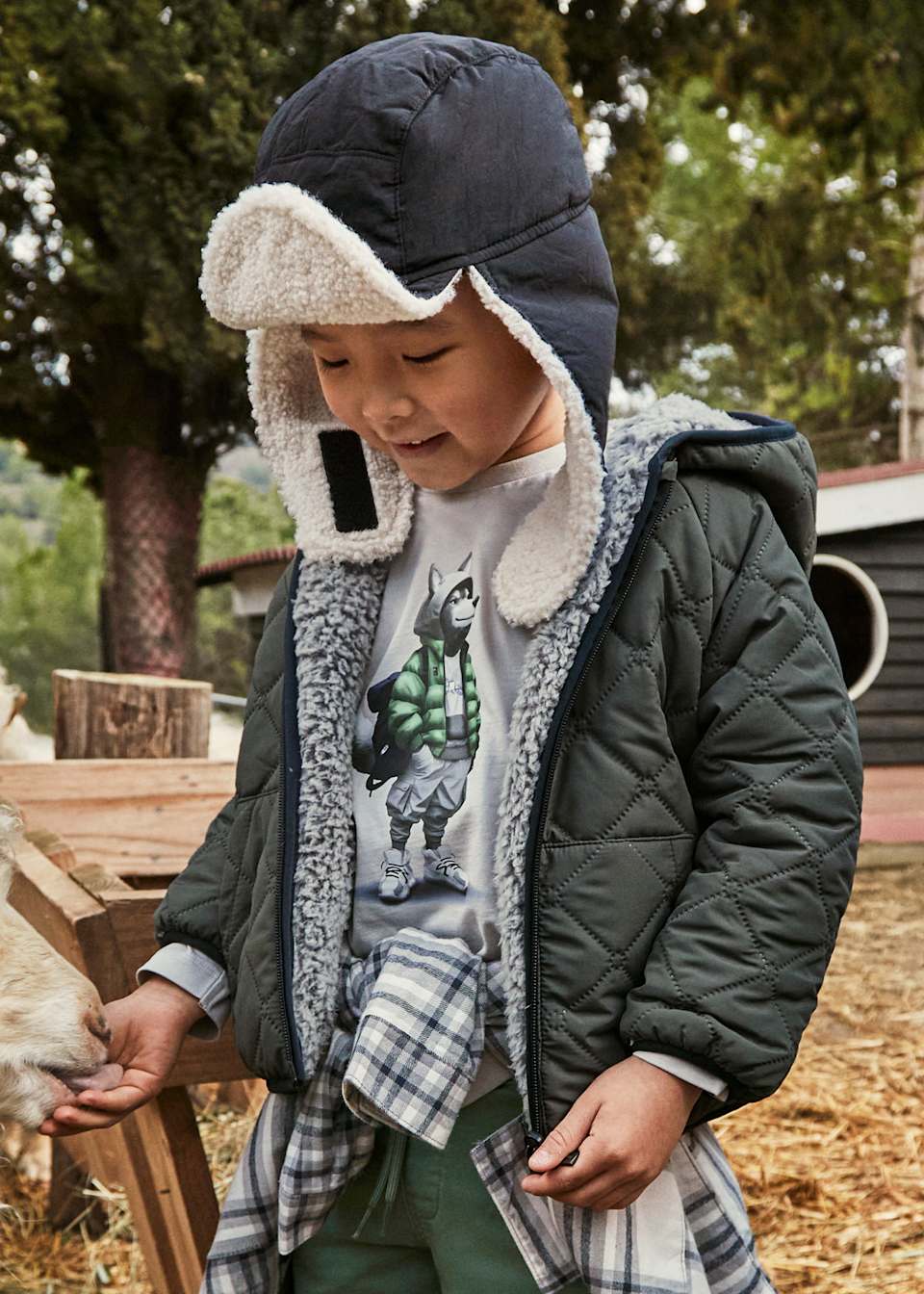 Manteau réversible en mouton unisexe