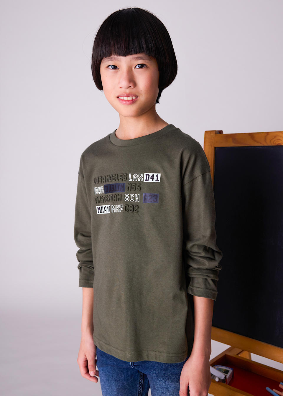 Shirt Relief Buchstaben Teenager Jungen