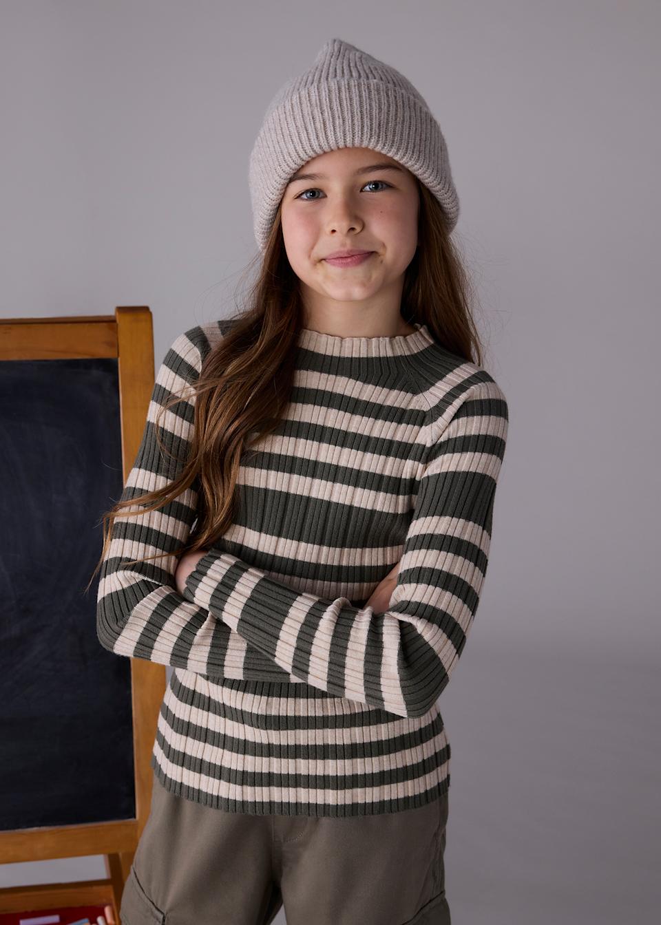 Girls semi sheer knitted jumper