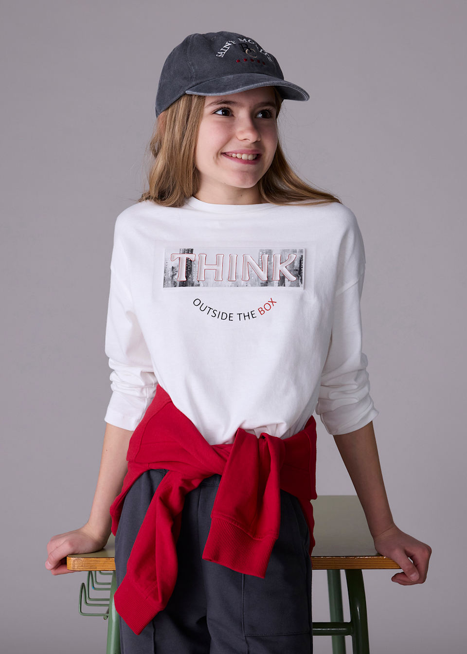 Girls basic letters T-shirt