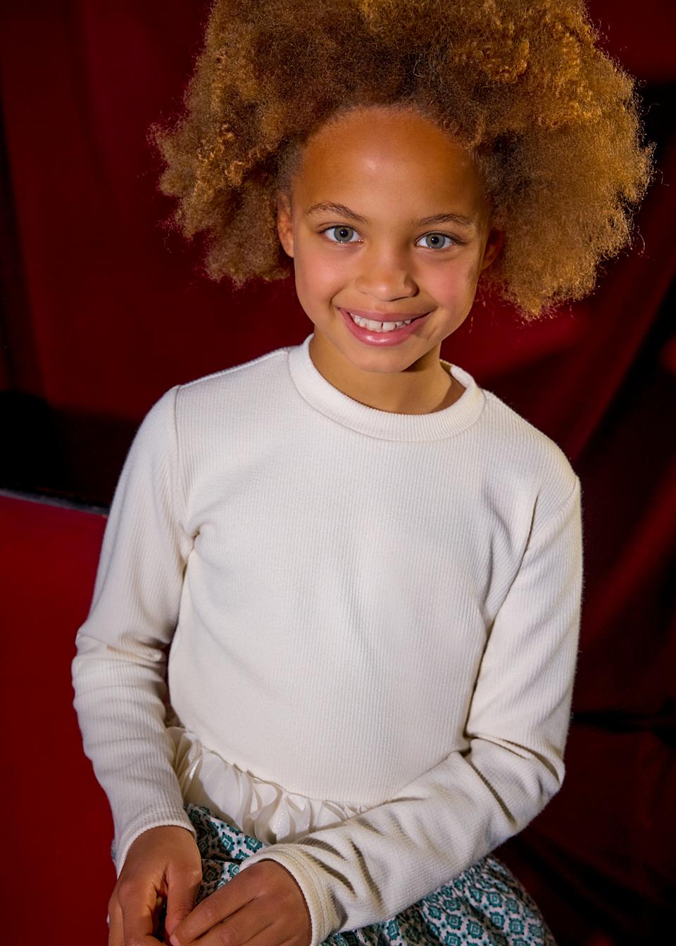 Girl T-shirt with Petal Details