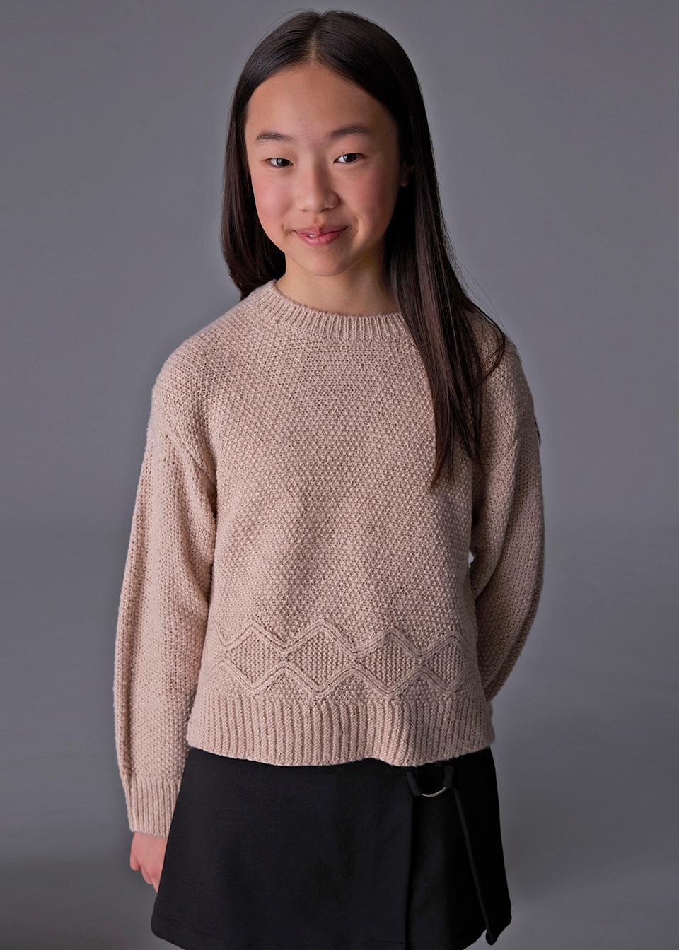 Girls metallic yarn jumper