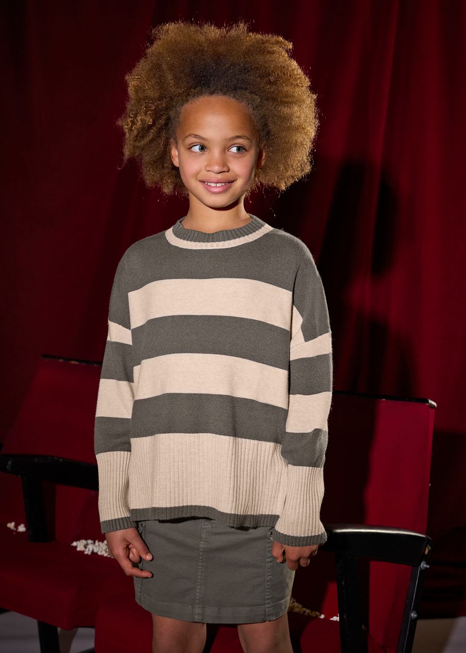 Girl Striped Knit Sweater