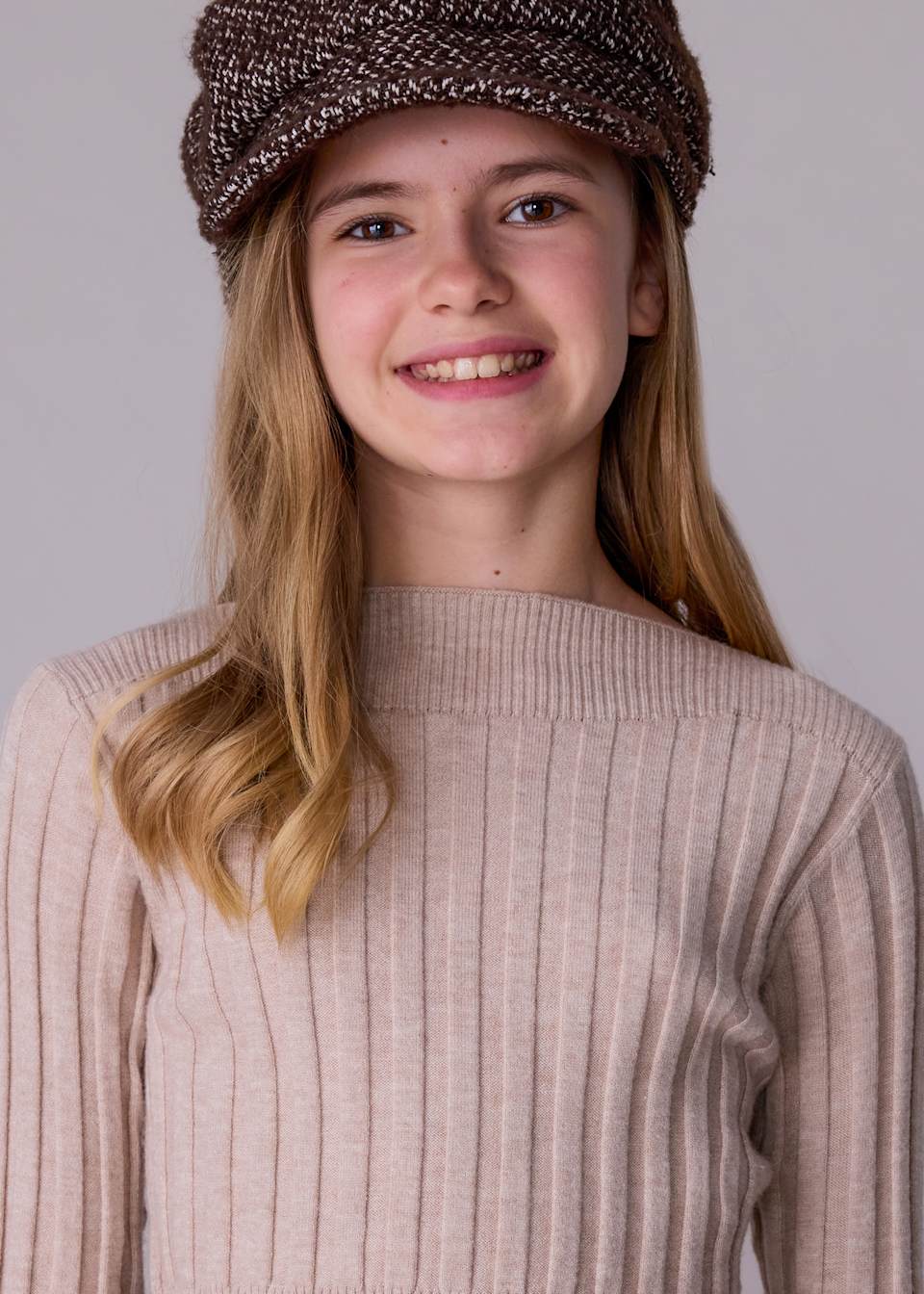 Girls detailed rib knit jumper