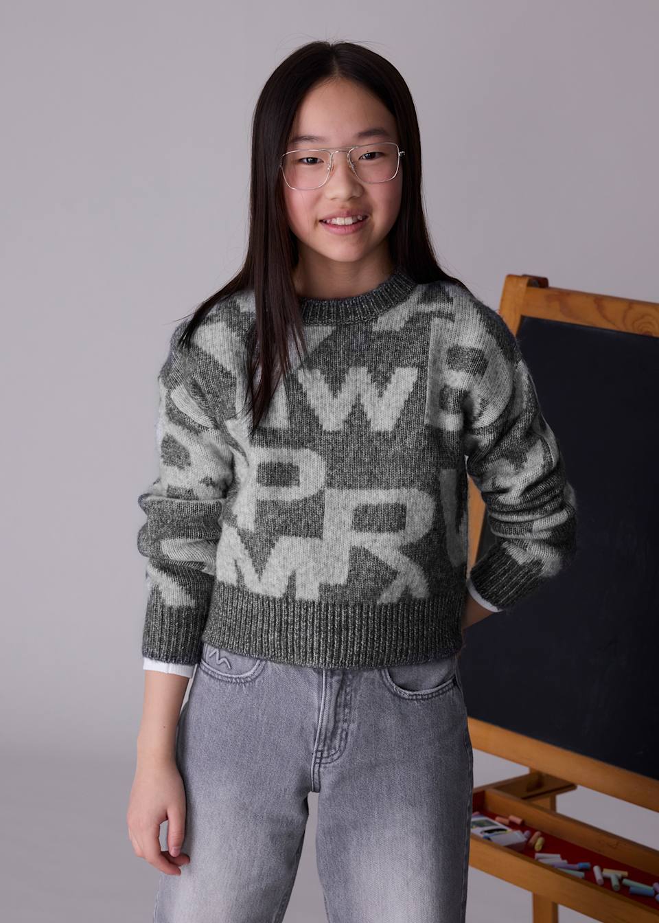 Girls jacquard jumper