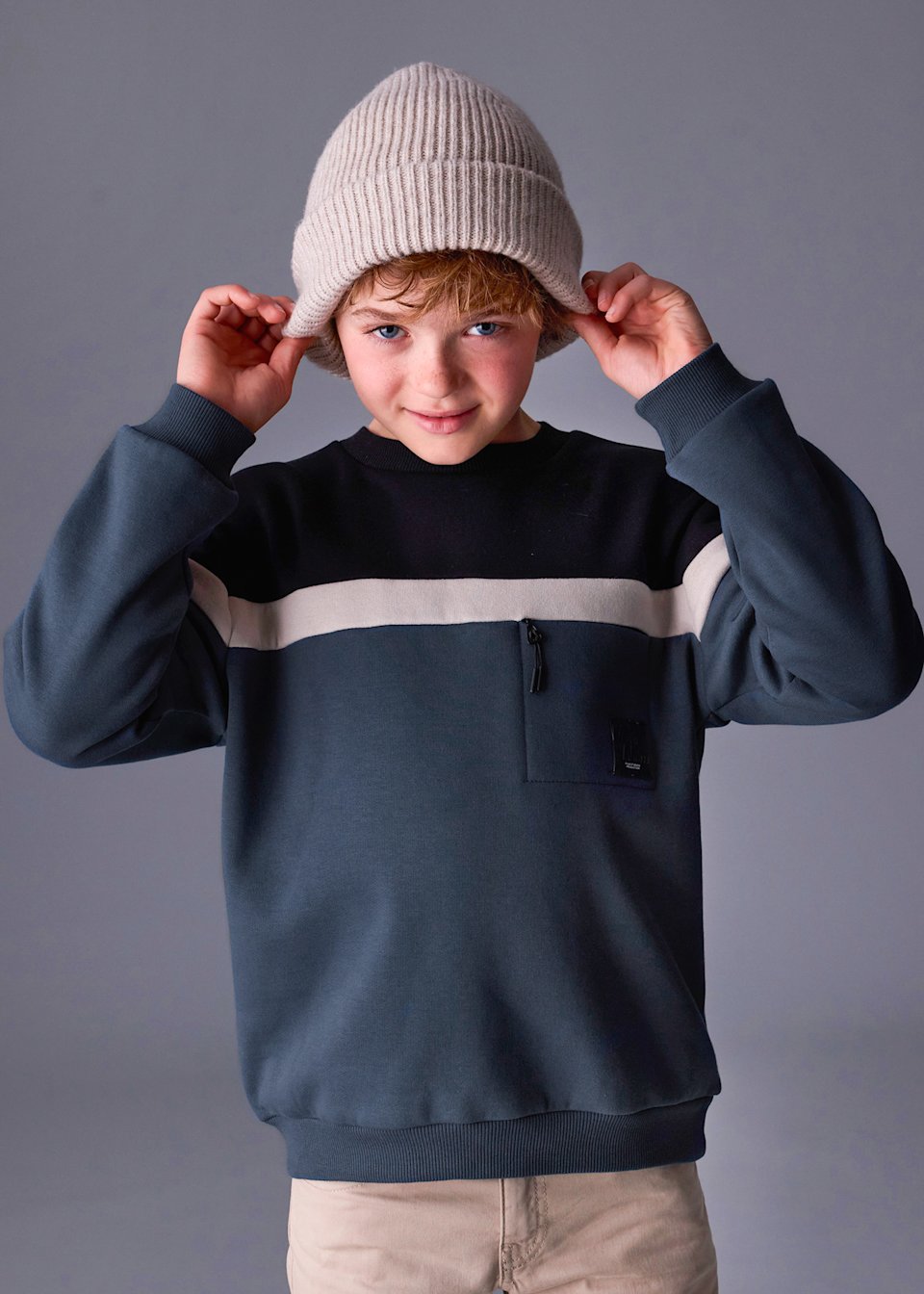 Sweatshirt color block Teenager Jungen