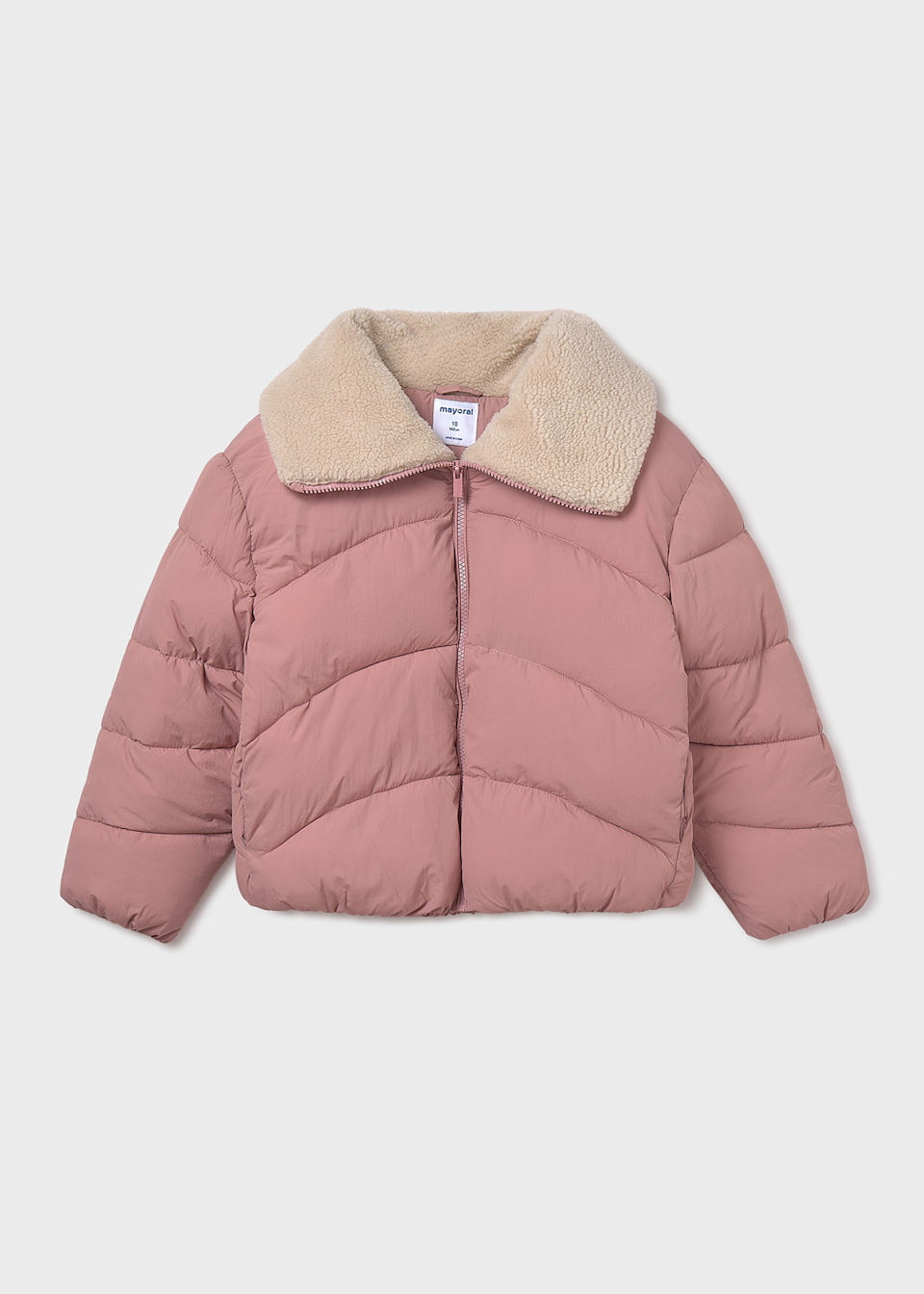 Girls coat with sheep skin collar