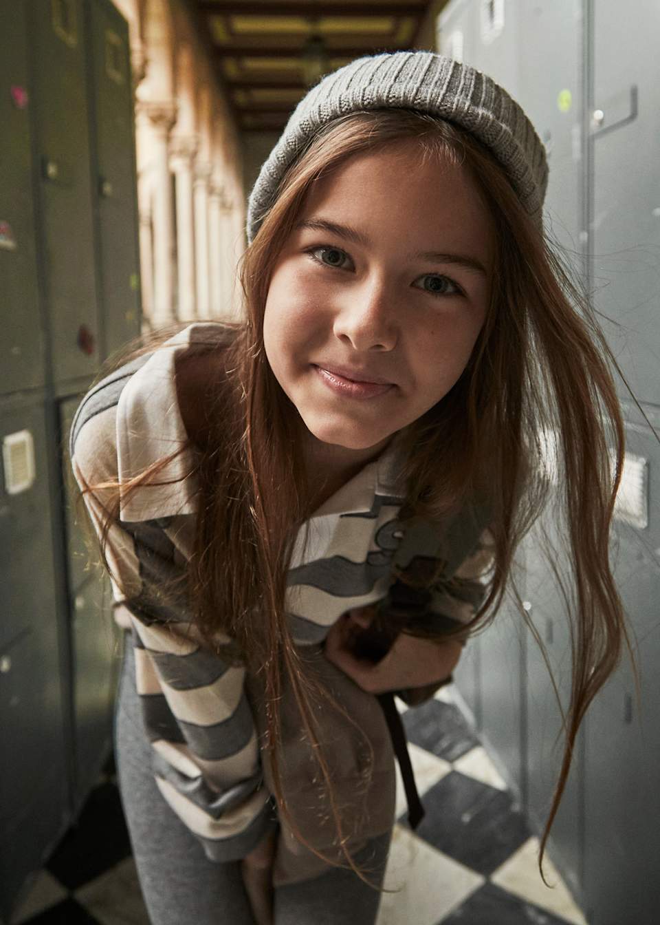 Girl Pants and Striped Polo Shirt Set