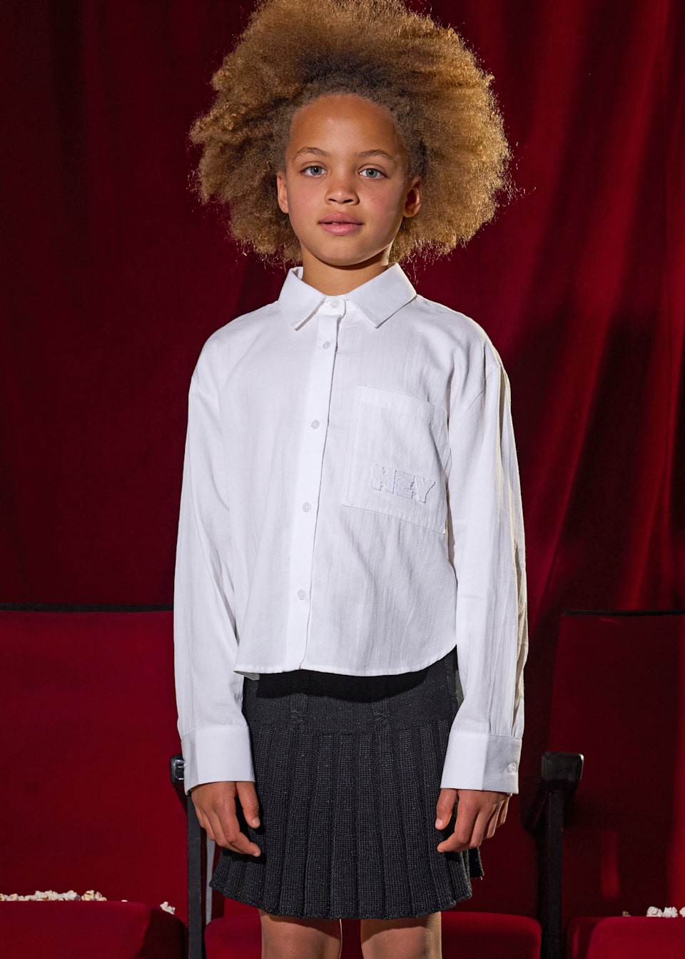 Jupe tricot tressée fille