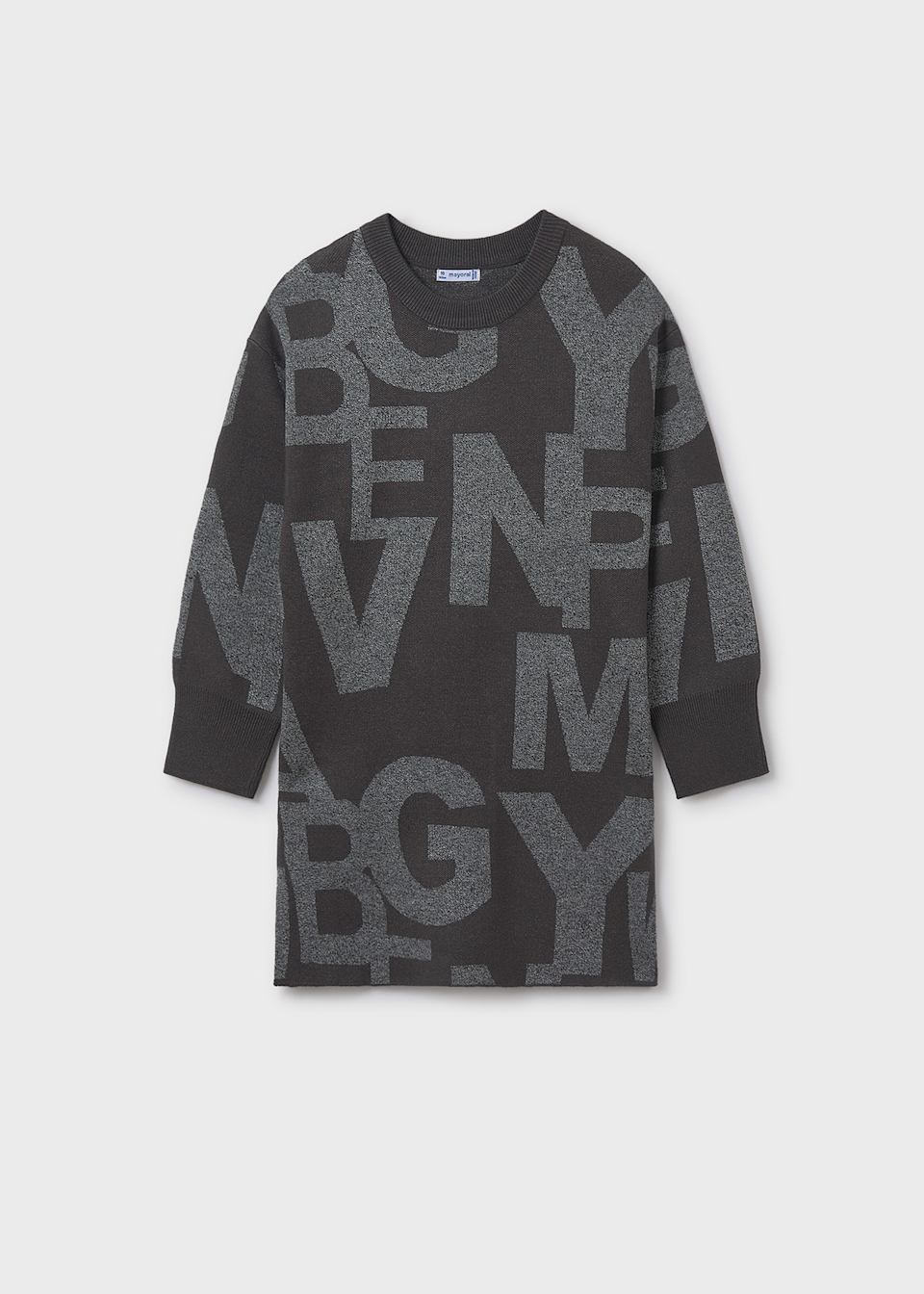 Vestido jacquard letras chica