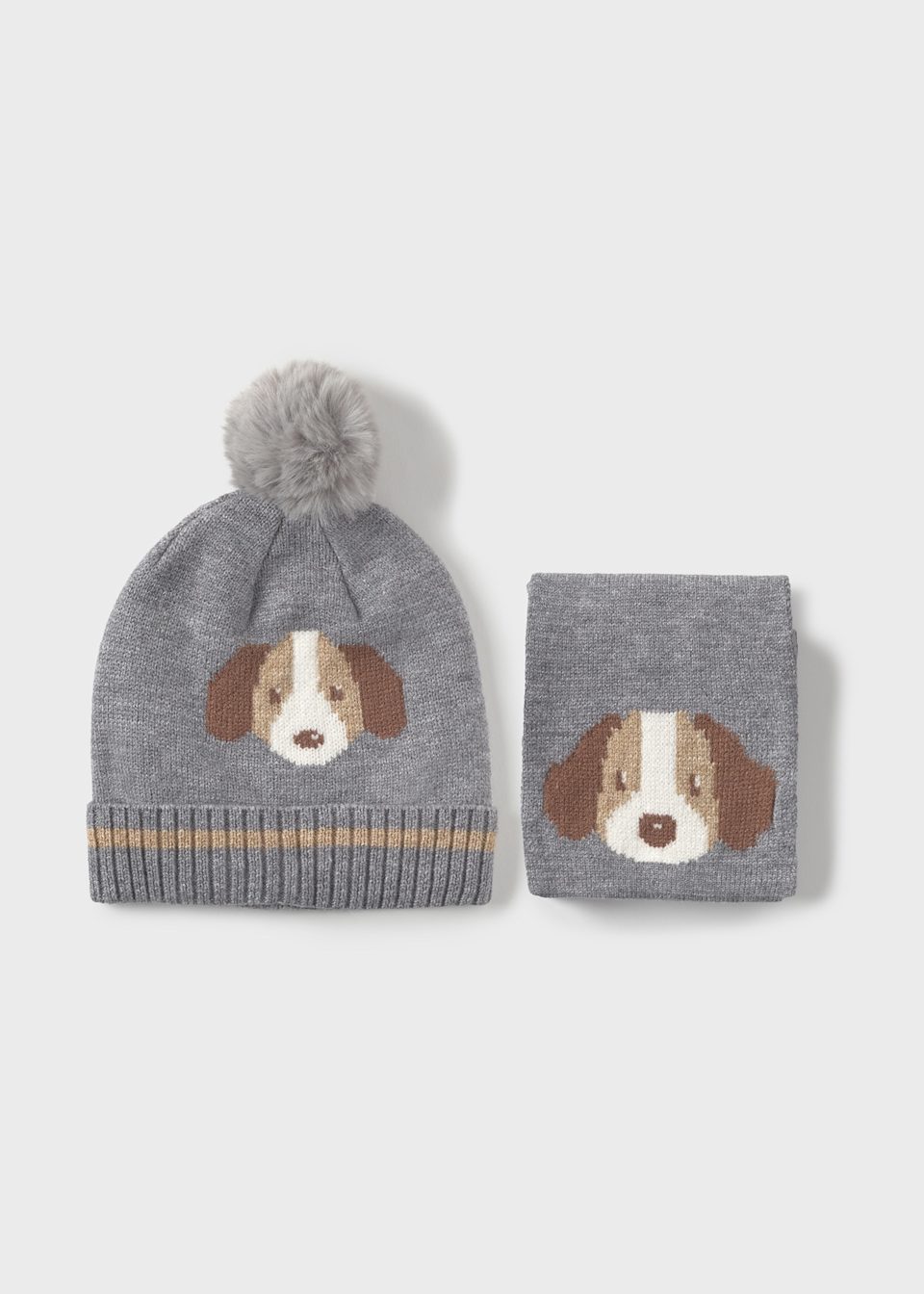 Conjunto gorro y bufanda perrito bebé