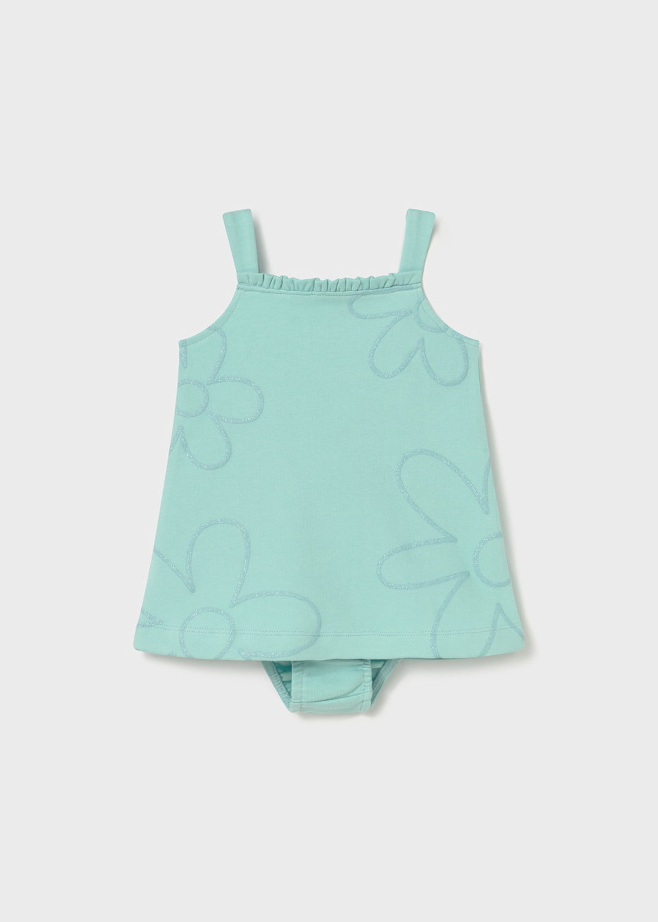 Glitter print dress with baby bottoms
