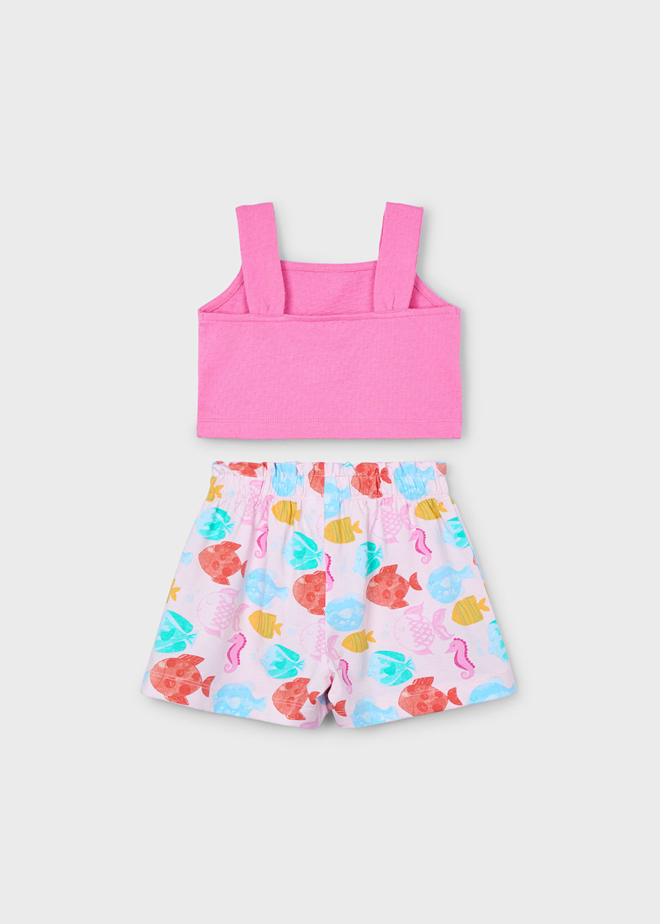 Girl's fish print shorts set