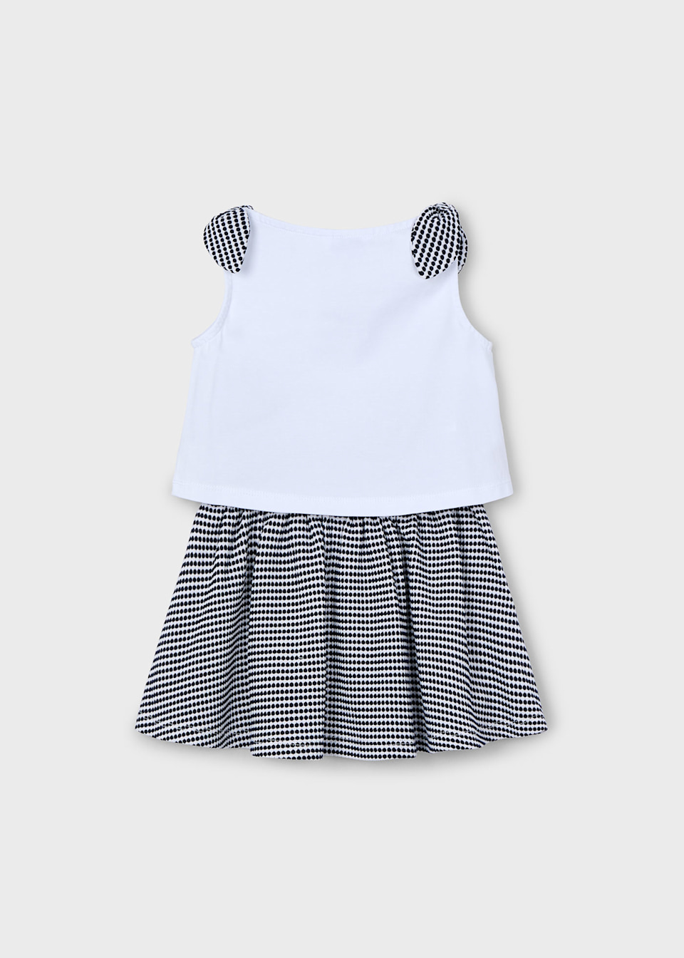 Girl striped structured skirt and top set