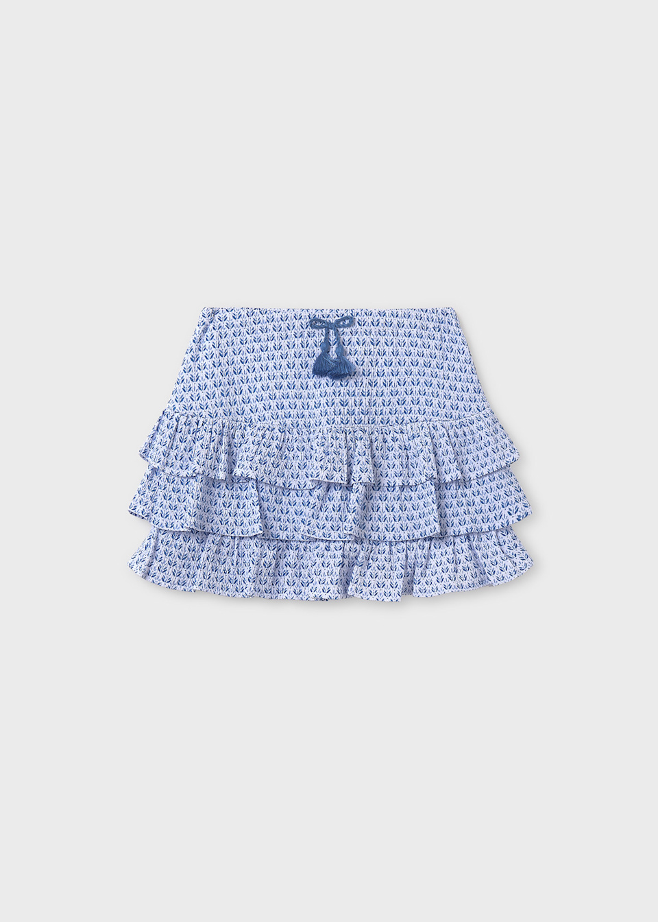 Girl printed structured ruffle shorts