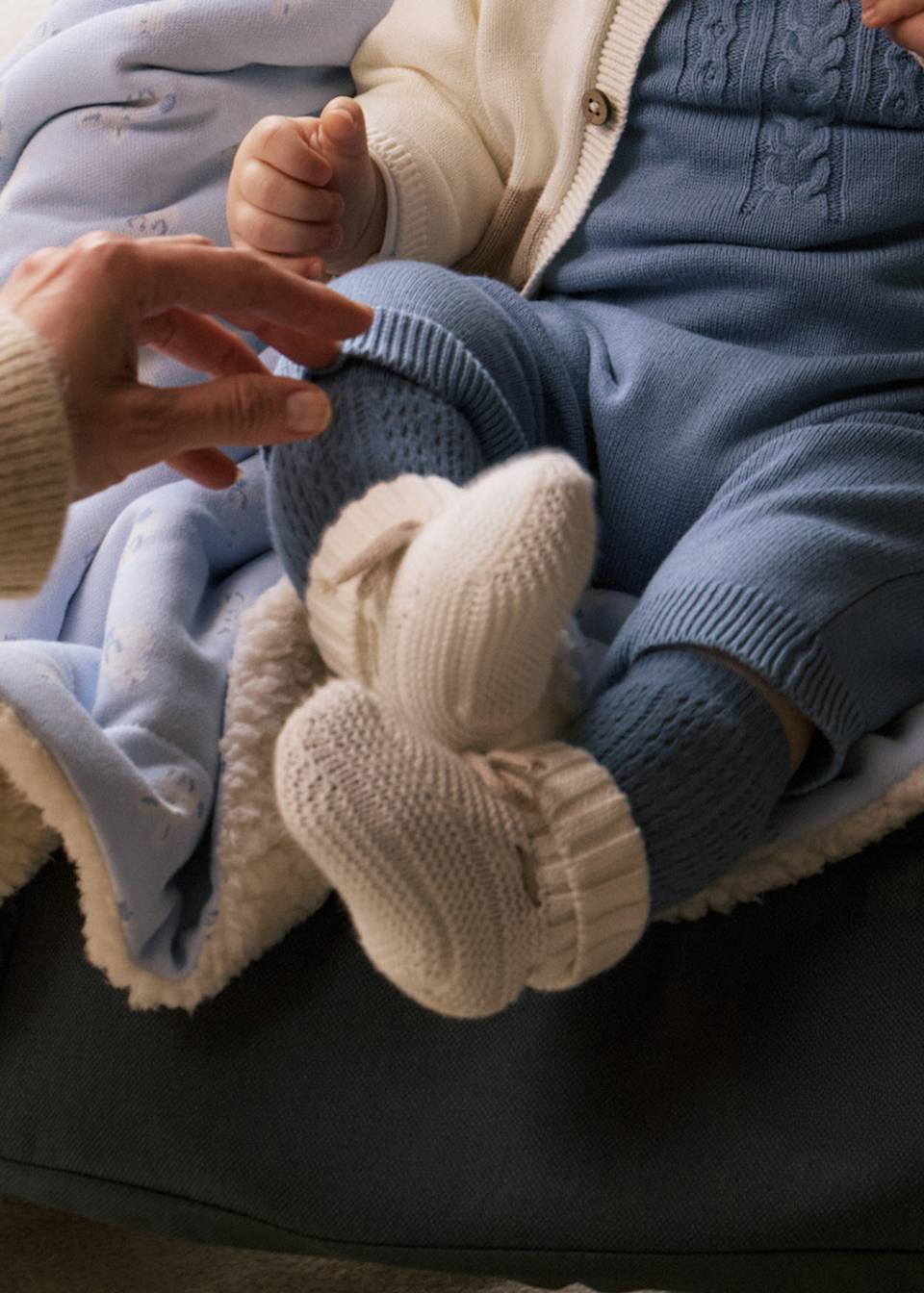 Newborn knitted booties
