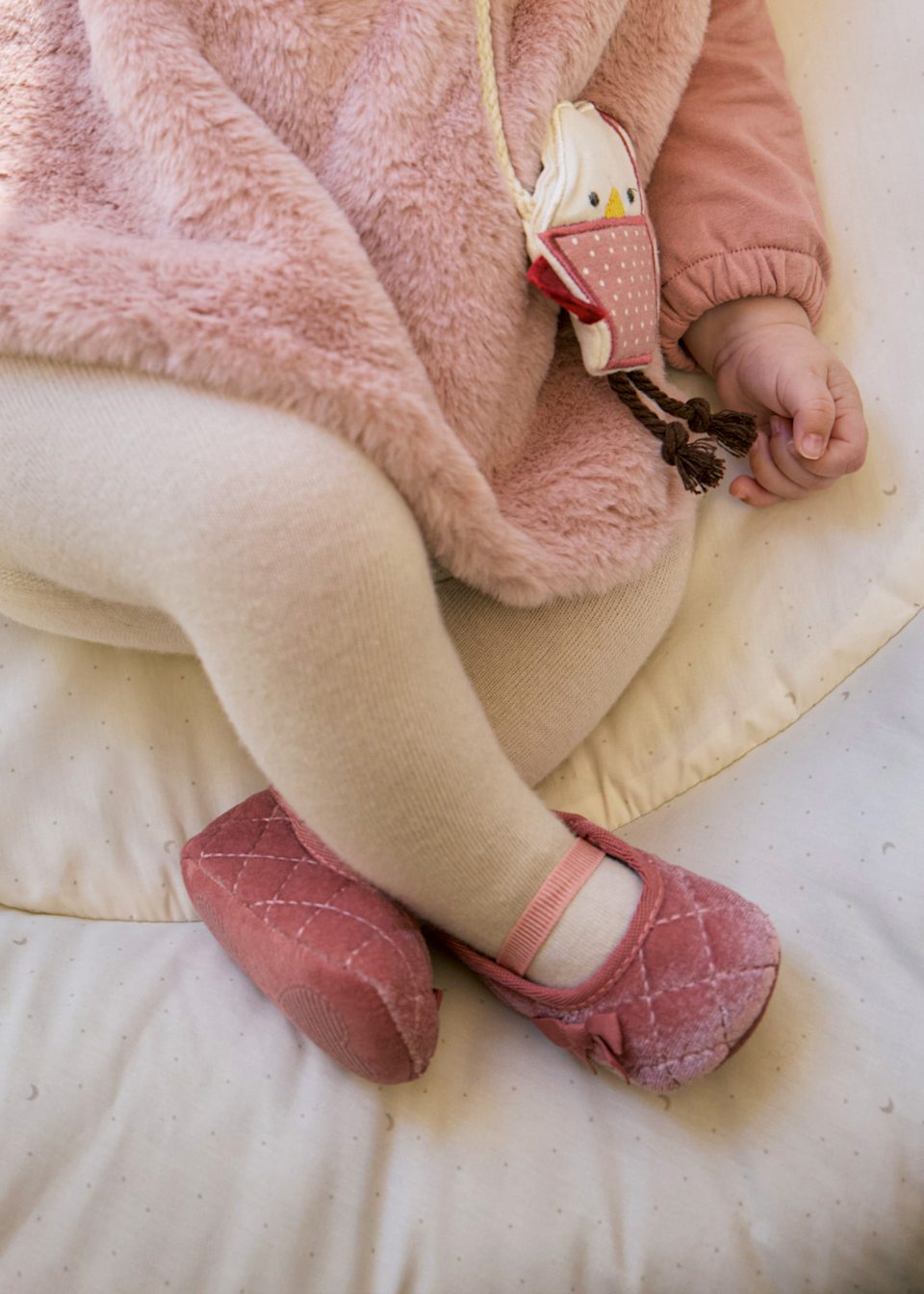Newborn girl velvet Mary Janes