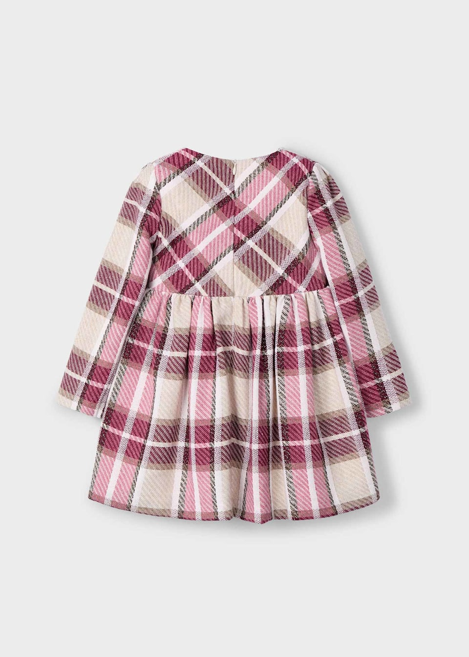 Girls check velvet dress