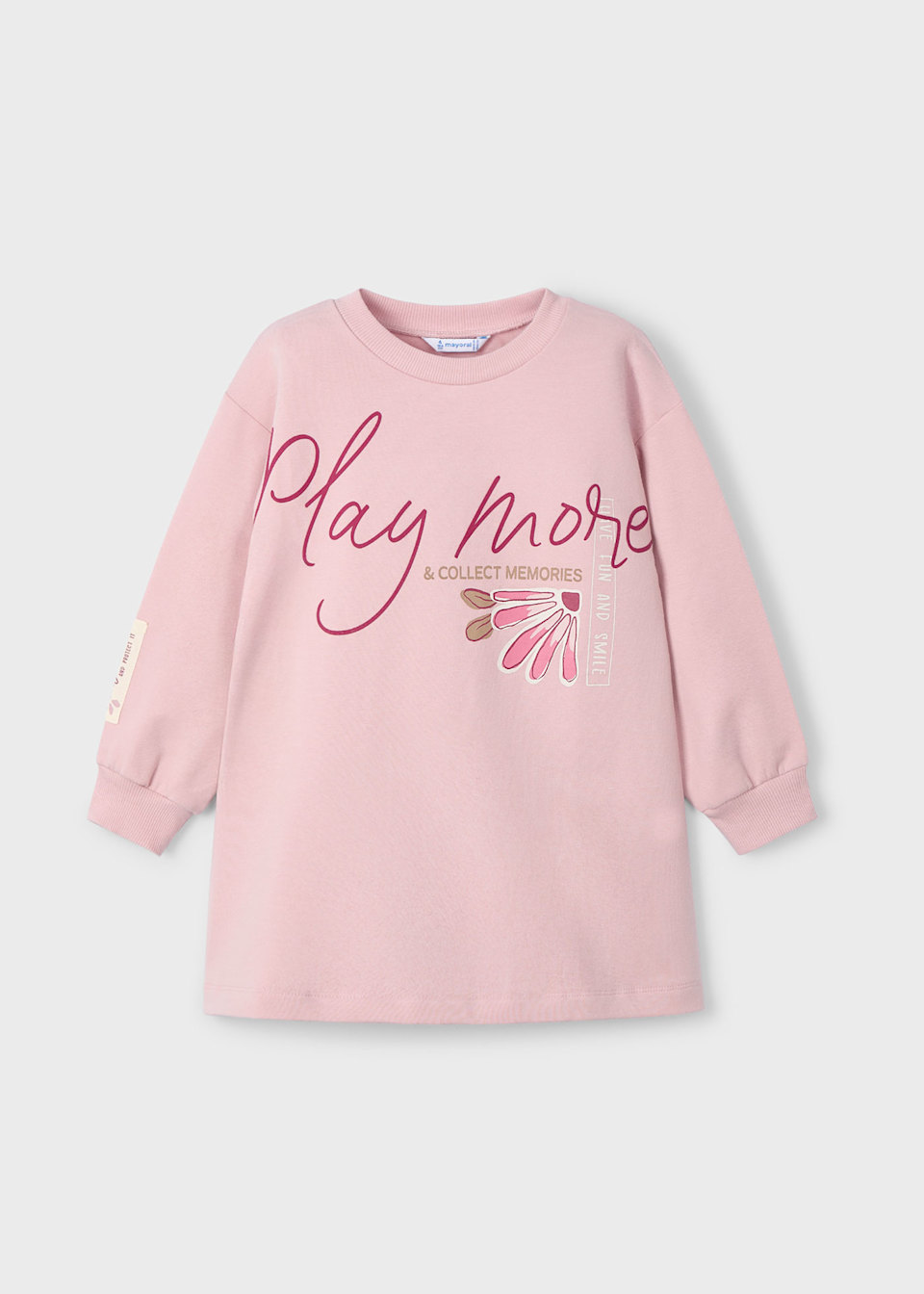 Vestido felpa gráfica niña