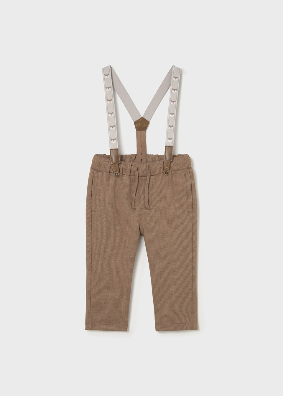 Baby long cotton trousers with braces
