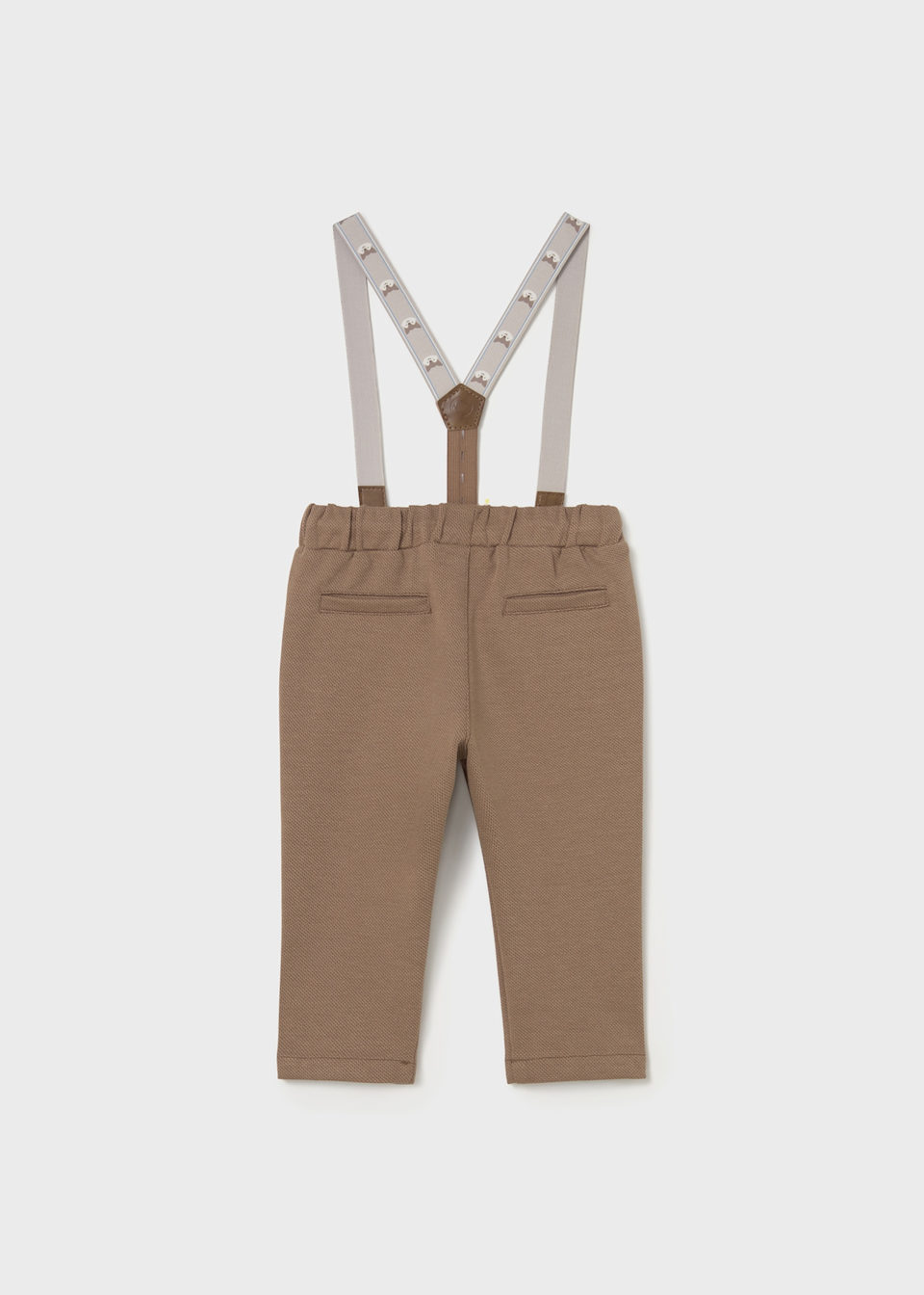 Baby long cotton trousers with braces