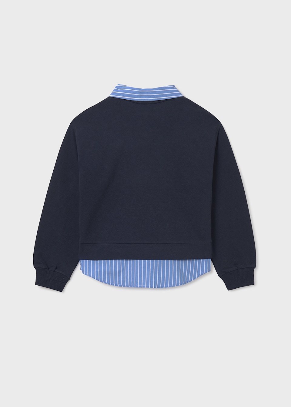 Girl combined jumper with shirt collar