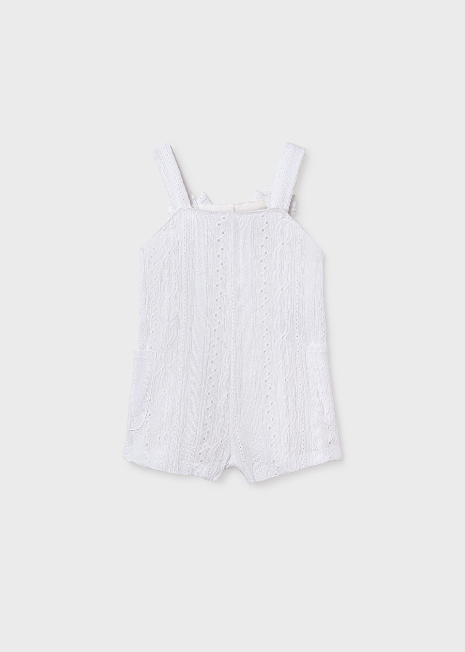 Baby knitted flower dungarees