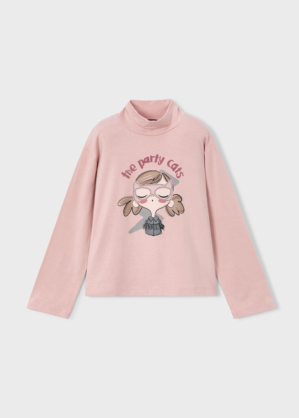 Girls high neck t-shirt