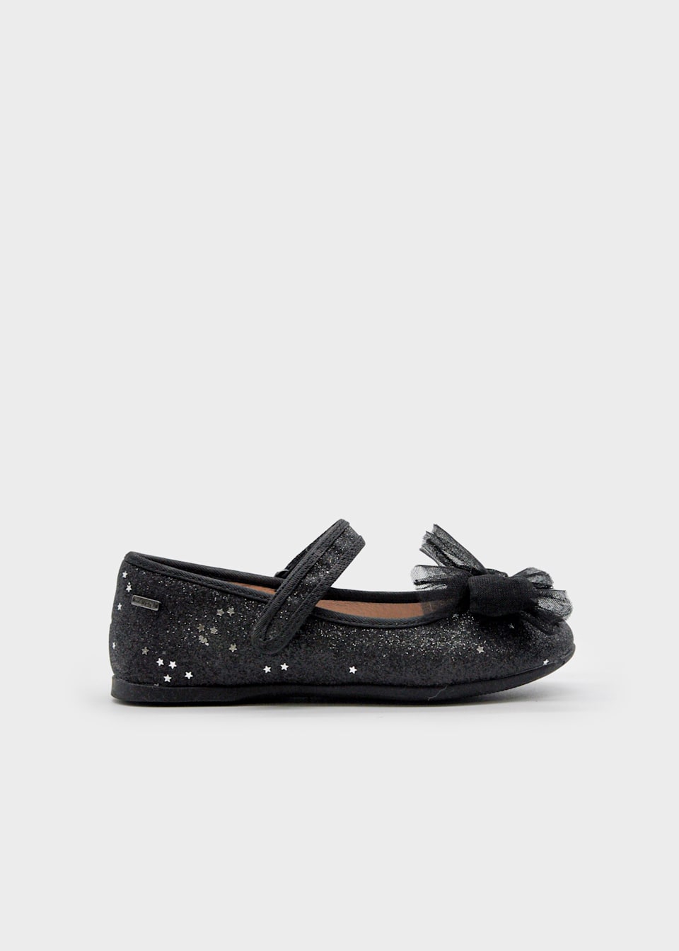 Girls glitter Mary Janes with bow