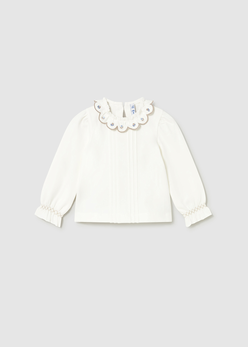 Трикотажна блуза с бродерия за бебе