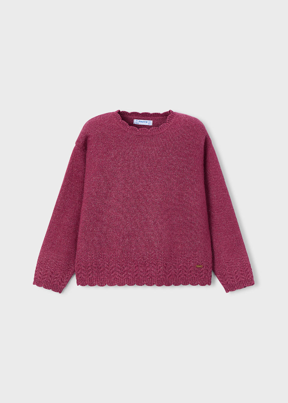 Pull en maille uni fille