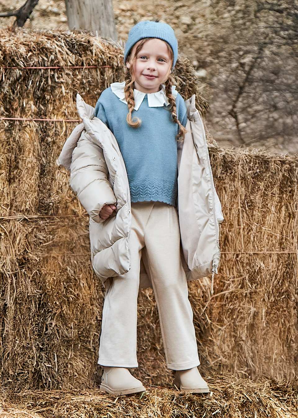 Pantalon en maille pinces fille