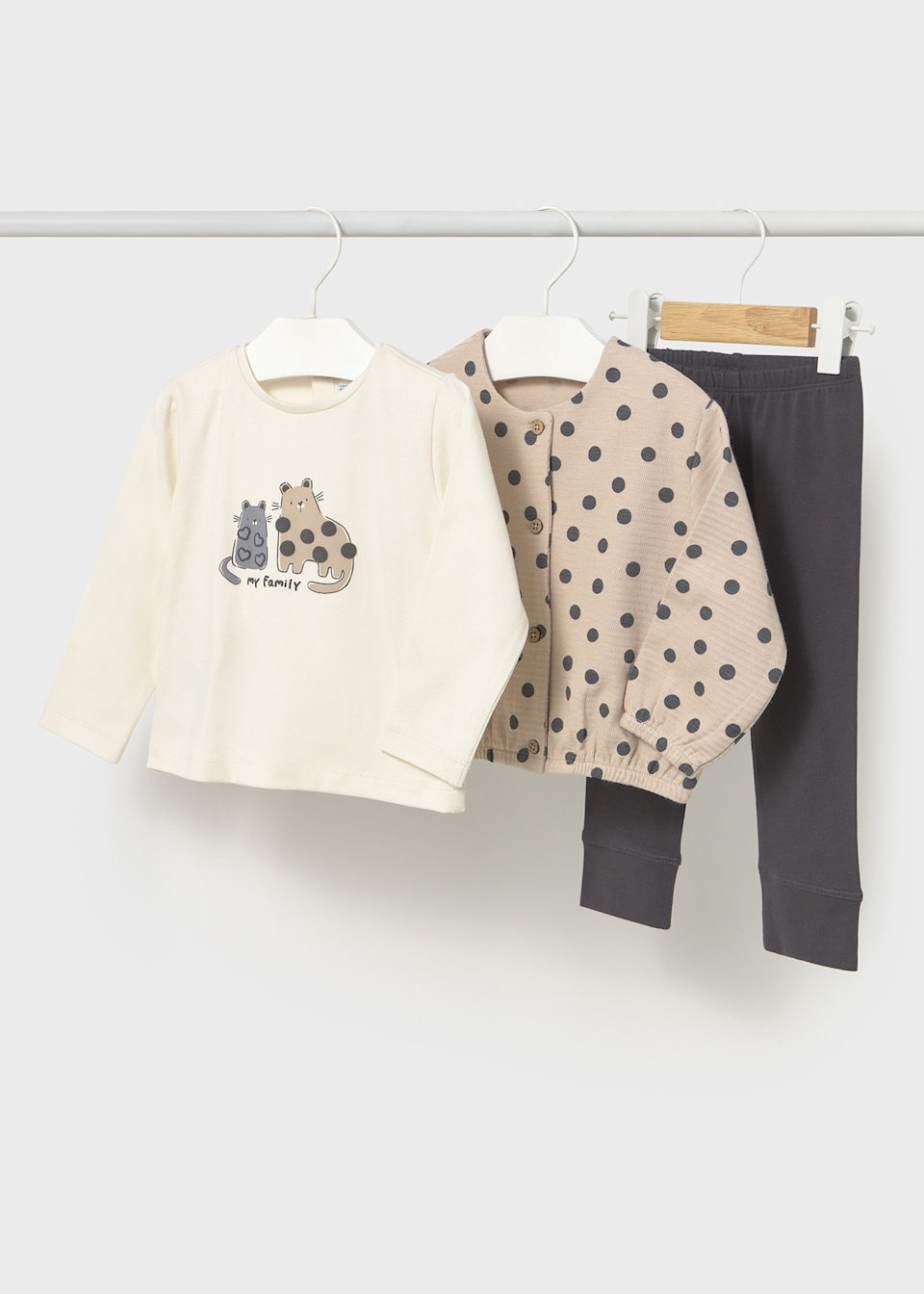 Baby 3-Piece Set Polka Dots Jacket