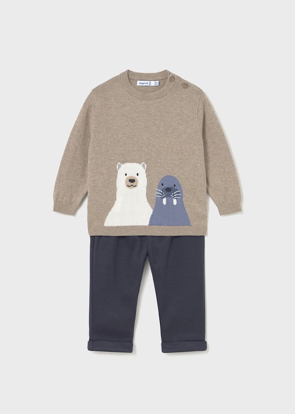 Baby Pants and Animal Sweater Set