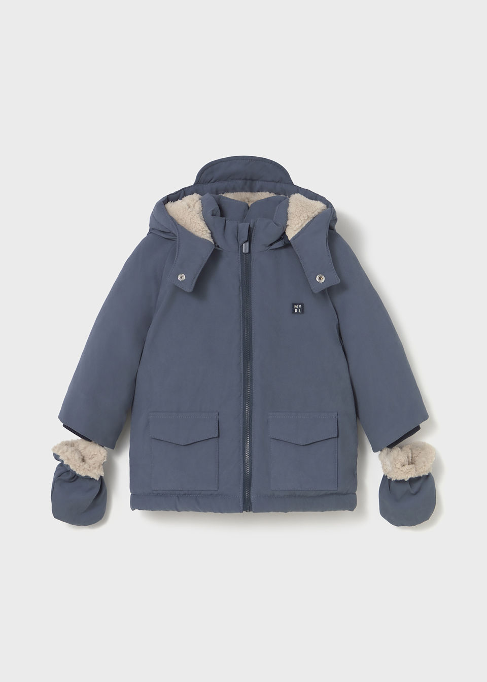 Baby coat with mittens