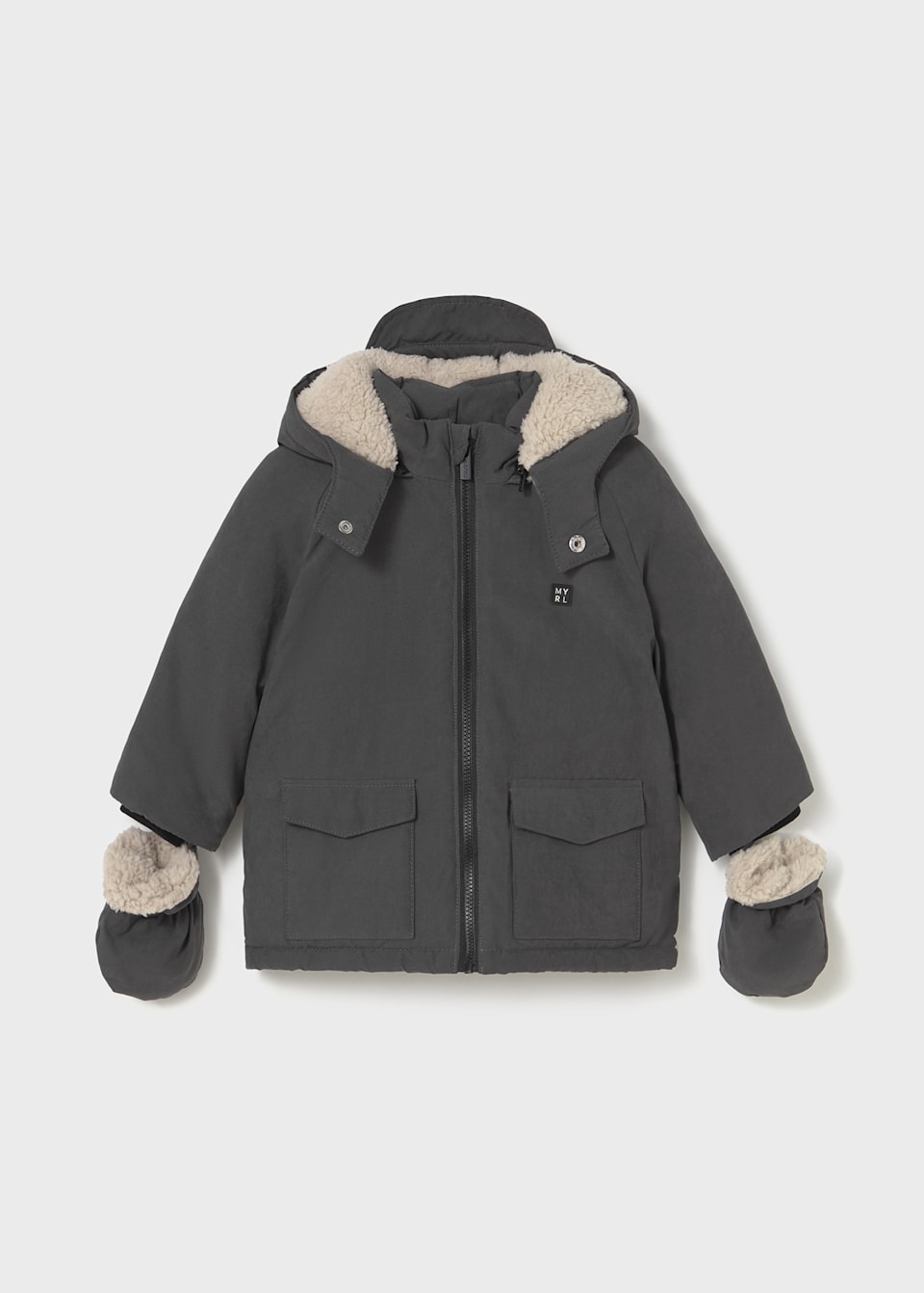 Baby coat with mittens