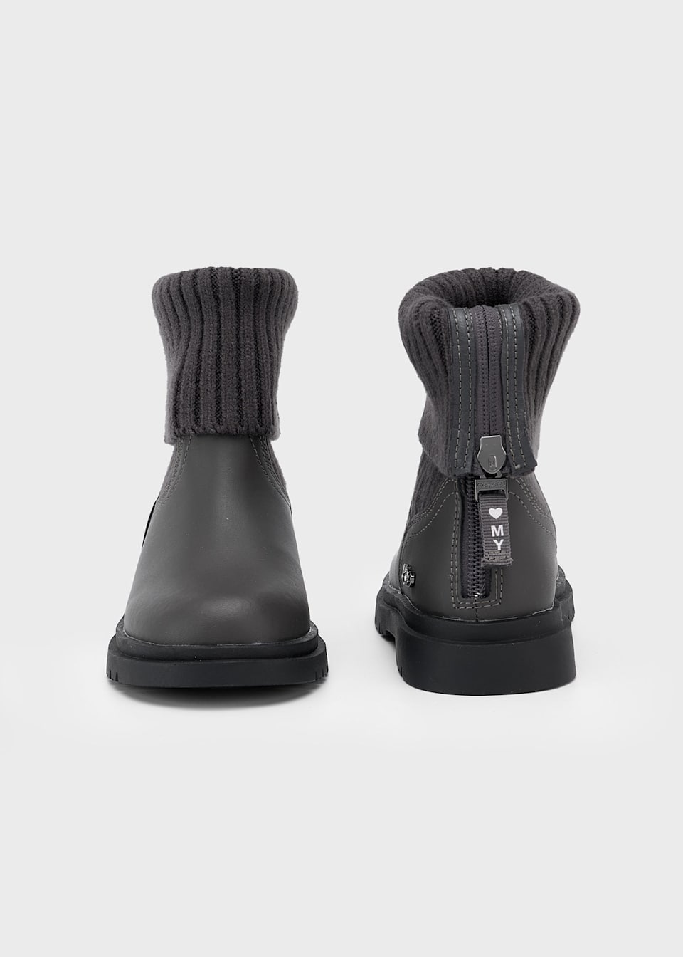 Bottes motardes en cuir tricoté fille