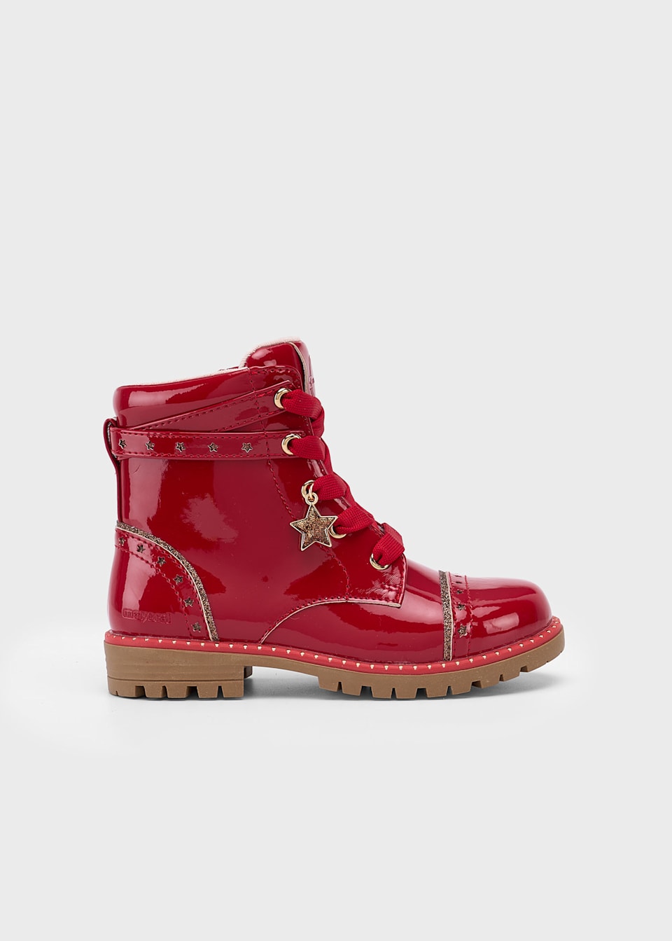 Girls patent leather biker boot