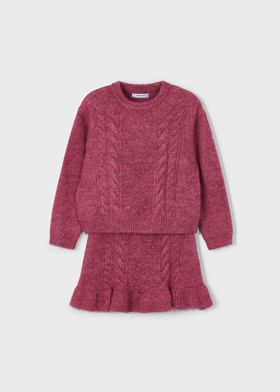 Girls knitted skirt and jumper set