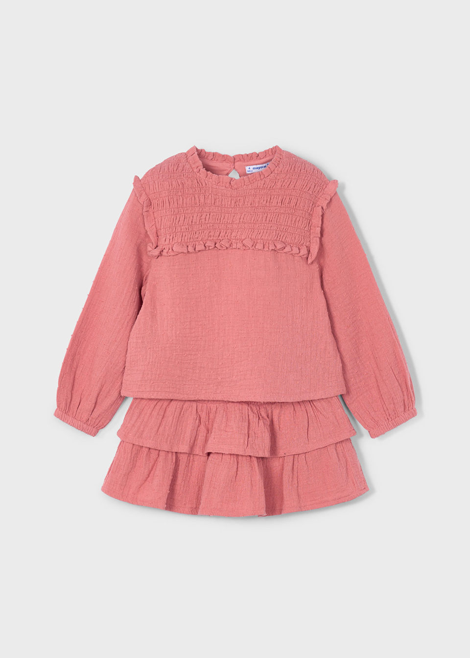 Conjunto falda holanes y blusa niña