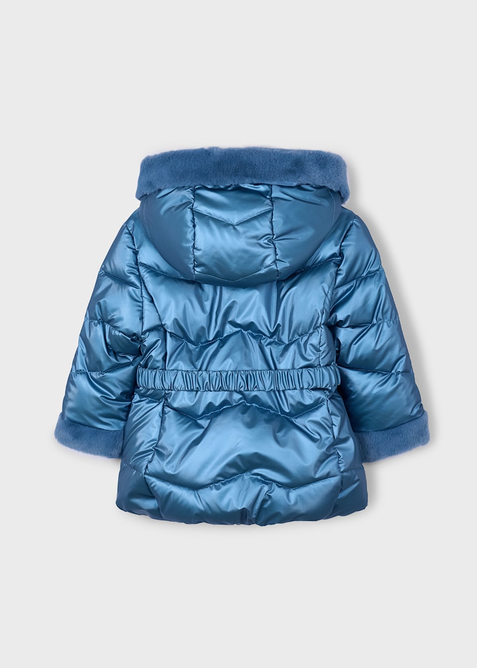 Girls belted metallic coat