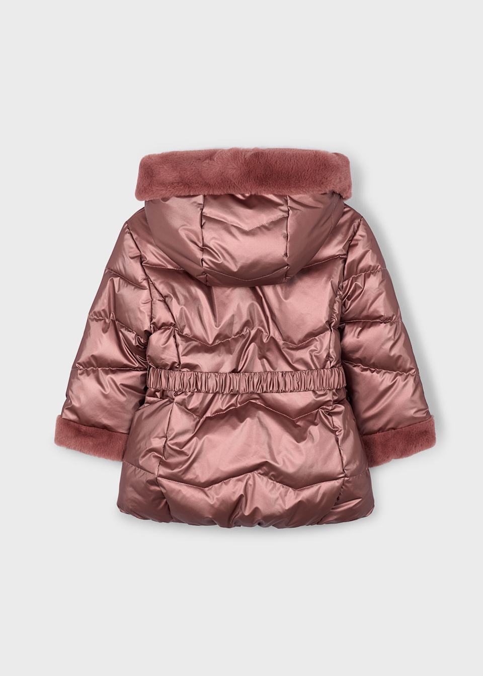 Girls belted metallic coat