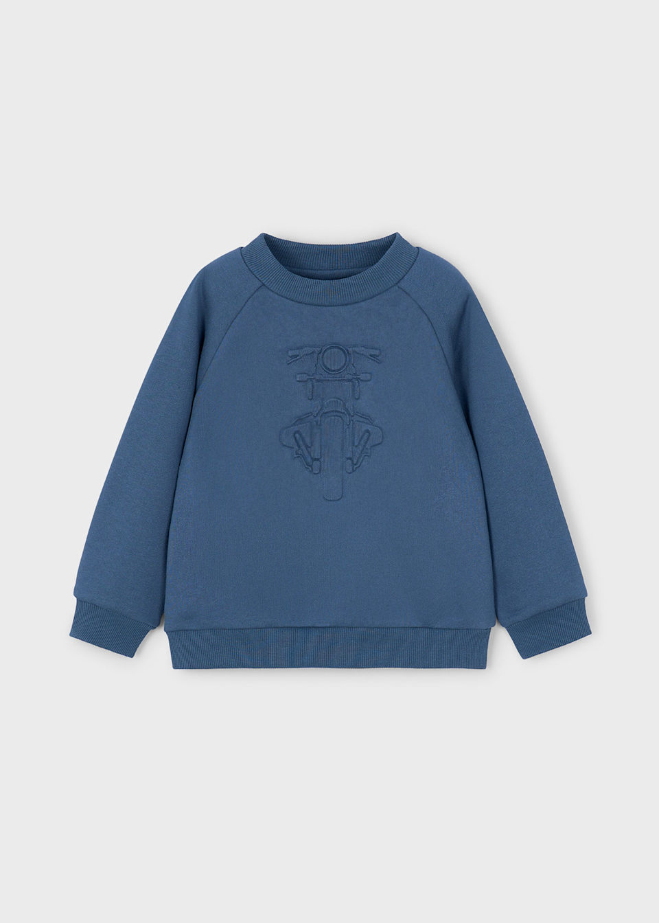 Boys motorcycle embossed sweatshirt