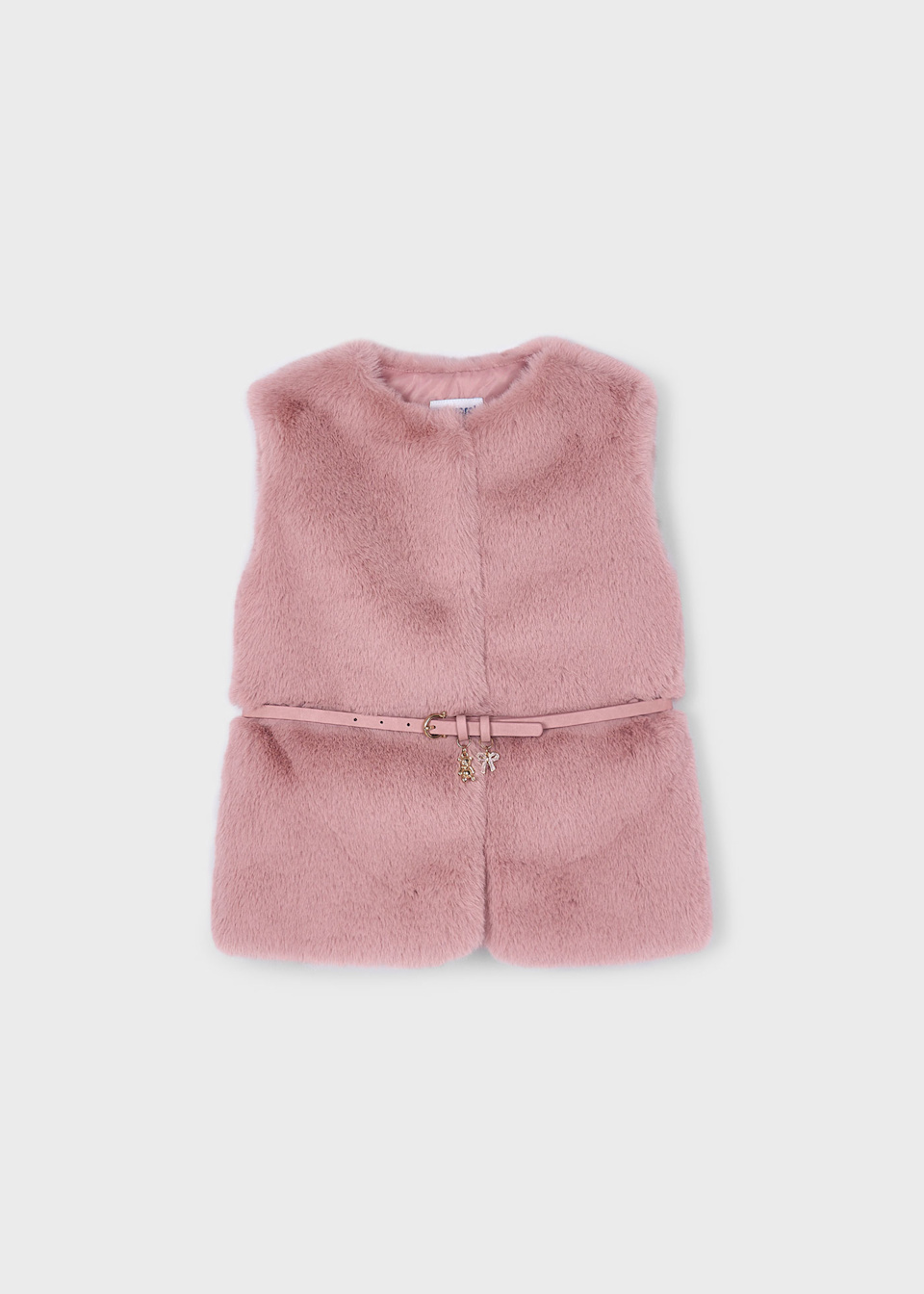 Gilet fourré avec ceinture fille